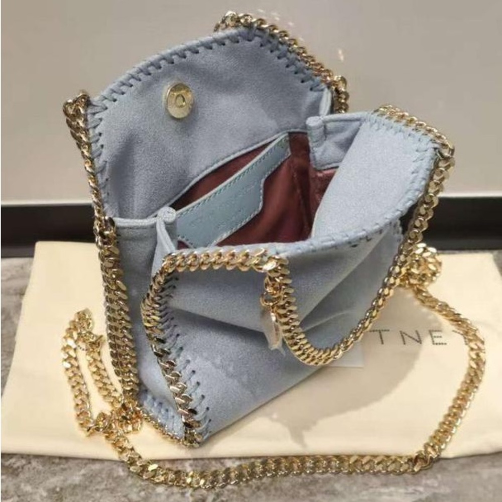 Stella McCartney Light Blue Chain-Trim Shoulder Bag - Picture 6 of 9